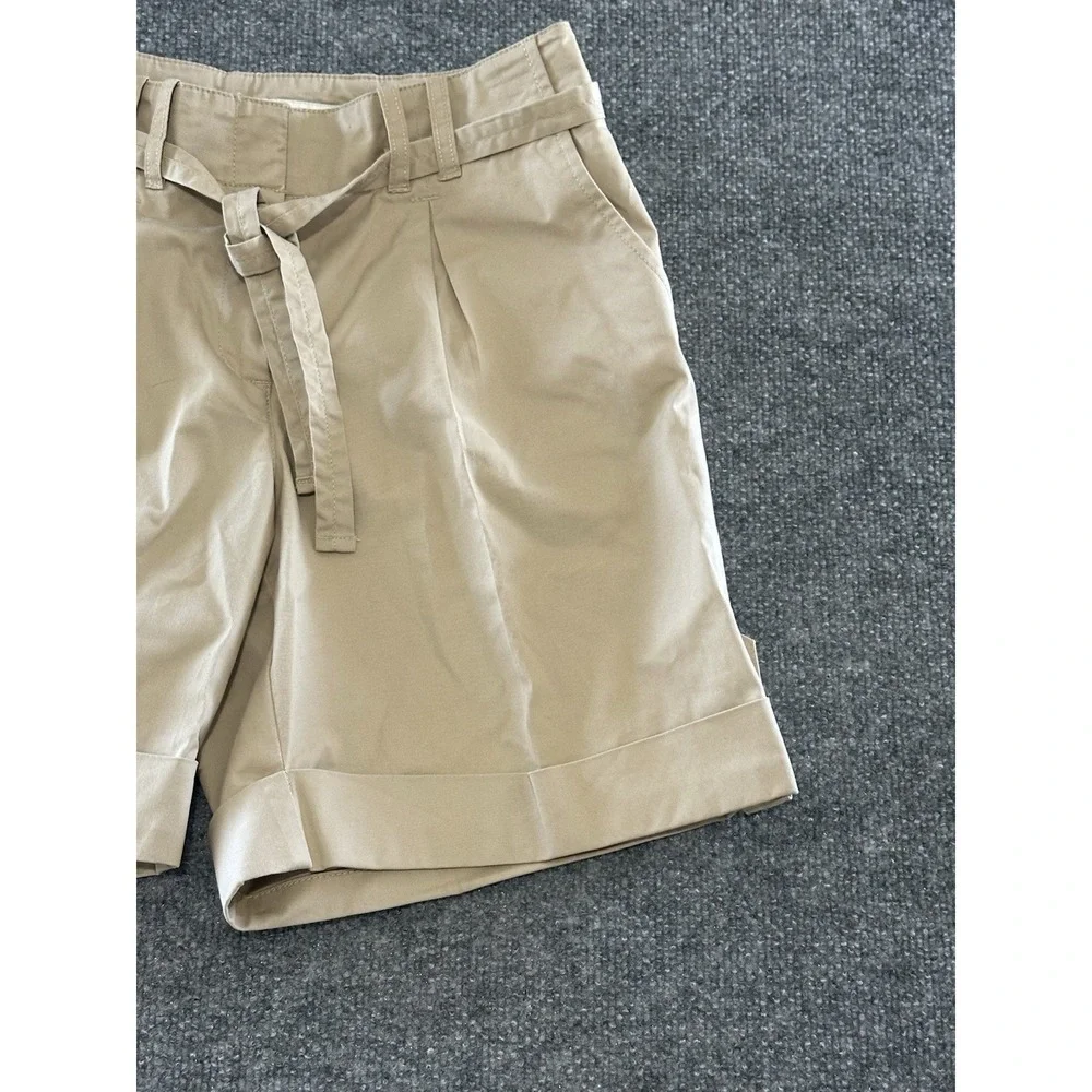 J. Jill Women's Genuine Fit At Waist High Rise Cuffed Khaki Shorts Size 6T